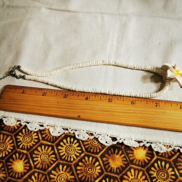 Puka Shell and Plumeria Flower Necklace - Picture 15 of 15